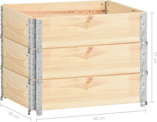 vidaXL Цветна леха за Ограда на Градина Комплект от бор 60x80cm от Дърво 80x60бр 3бр Brown