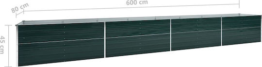 vidaXL Planter Box Metallic Green 80x45cm.