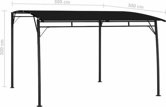 Πέργκολα Κήπου από Μέταλλο 300x300x225cm Μαύρη 47978 Πέργκολα Κήπου από Μέταλλο 300x300x225cm Μαύρη 47978