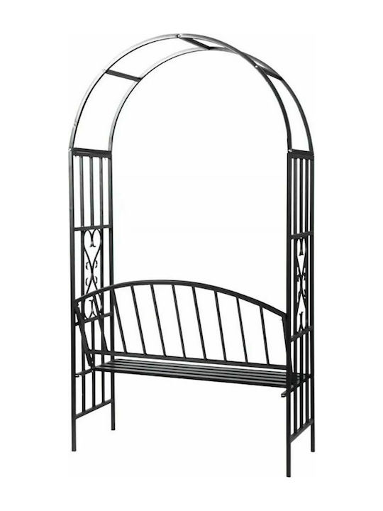 Gartenbogen aus Metall in Schwarz Farbe 114x57x210cm