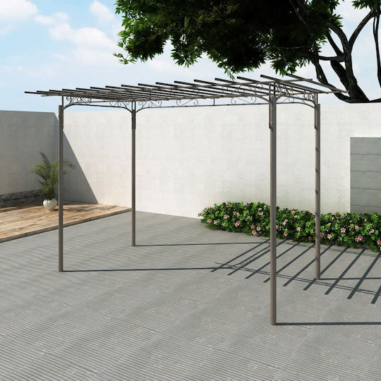 Πέργκολα Κήπου από Μέταλλο 190x320x215cm Ασημί 40791 Πέργκολα Κήπου από Μέταλλο 190x320x215cm Ασημί 40791