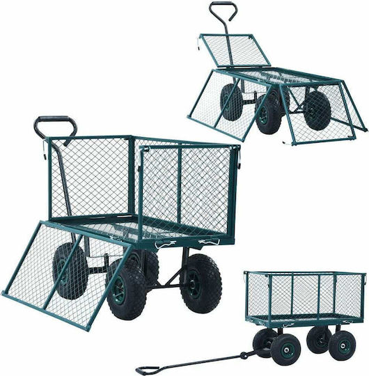 Trailer Garden Cart Four-wheel with Maximum Load Weight 350kg 84x84cm.