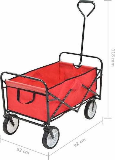 Zusammenklappbar Gartenkarre Kunststoff Vierrädrig mit Maximalem Ladegewicht 75kg 92x52x118cm.