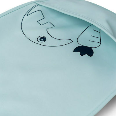 Done by Deer Deer Friends Waterproof Bib Plastic with Hoop & Loop Fastener & Pocket Blue 2pcs