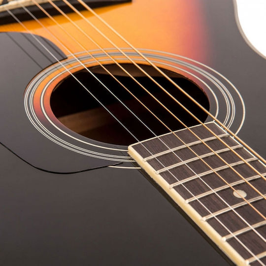 Vintage Semi-Akustik Gitarre VE330 Folk Sunburst