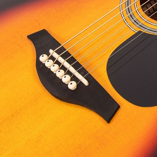 Vintage Semi-Akustik Gitarre VE330 Folk Sunburst