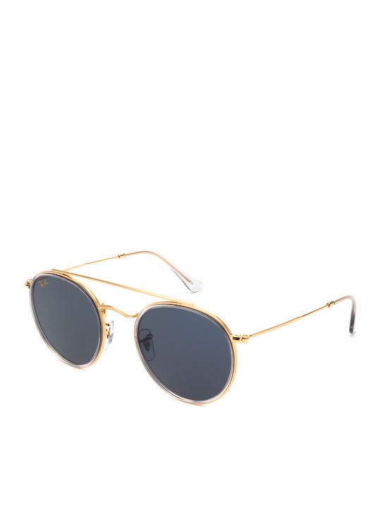Ray Ban Round Double Bridge Γυαλιά Ηλίου Χρυσά με Μεταλλικό Σκελετό Ray Ban Round Double Bridge Γυαλιά Ηλίου Χρυσά με Μεταλλικό Σκελετό