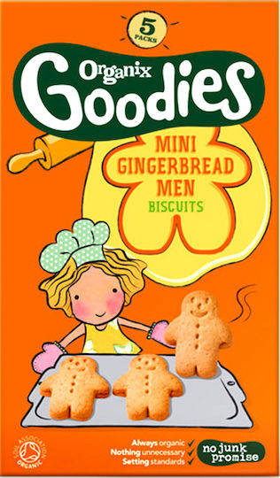 Organix Biscuits Mini Gingerbread Men Sugar Free 125gr for 12+ months