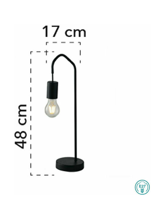 Fan Europe Fan Europe Metal Table Lamp for E27 Socket with Black Base