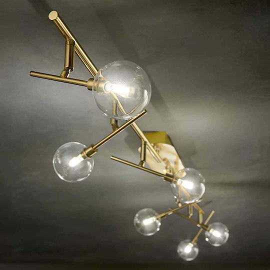 Ideal Lux Maracas PL4 Σποτ με 4 Φώτα και με Ντουί G4 σε Χρυσό Χρώμα