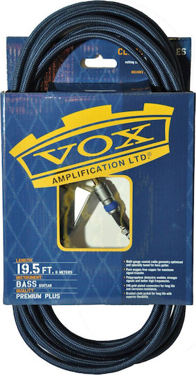 Vox VBC-19BL Cable 6.3mm male - 6.3mm male 6m Blue (VBC-19BL)