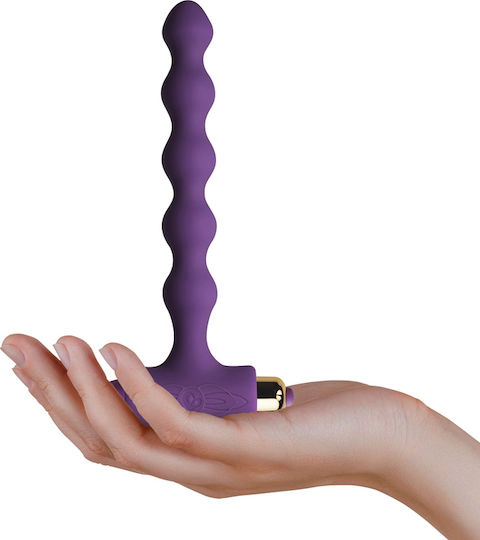 Rocks Off Petite Sensations Pearls Anal Beads with Vibration Purple 14cm