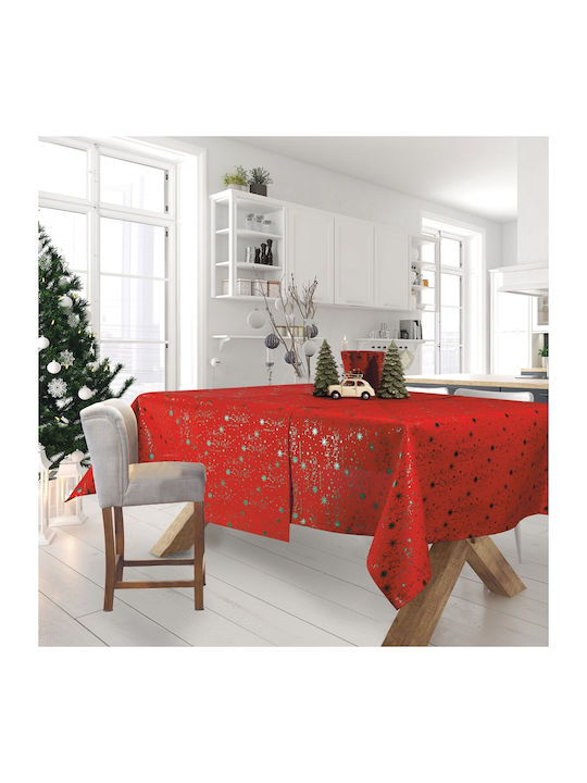 Das Home Weihnachtlich Tischtuch Stoff Rot L180xB140cm.