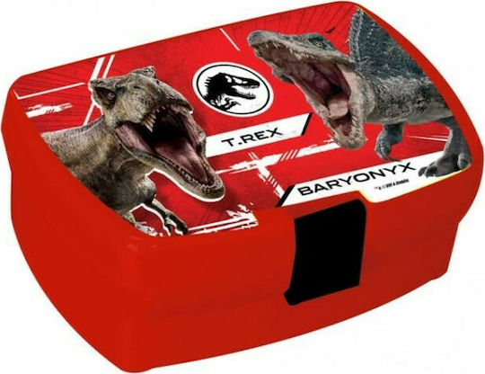 Diakakis Plastik Kinder Lunchset Dinosaurier Rot 16 x 11 x 6.5cm