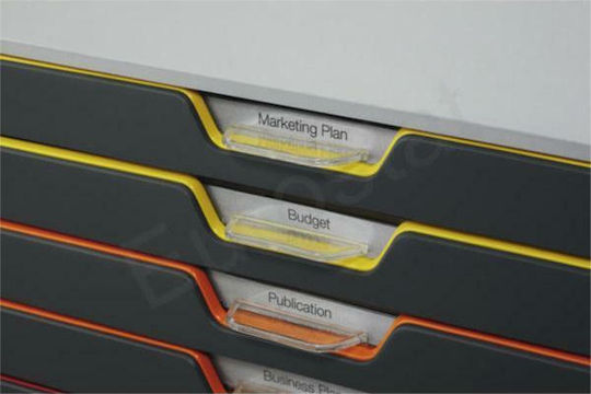 Durable Plastic Desktop Drawer 10 Number of Spit 35.6x29.2x28cm Gray Varicolor