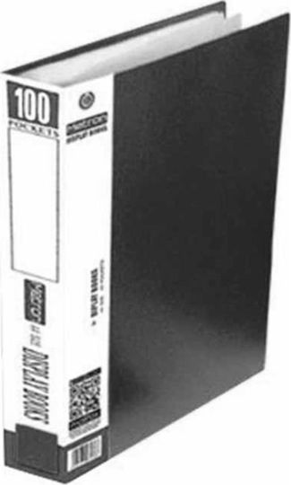 Metron Clipboard Flexible with 100 plastic sleeves Slides for Paper A4 Black 1pcs