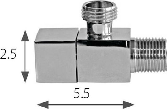 Karag Praxis Wasserhahn / Schalter Ecke 1/2" x 1/4" Schwerlast-Kugelventil