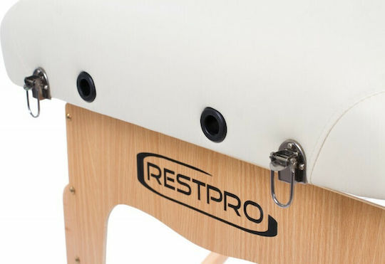 Rest Pro VIP 2 Pat Masaj și Fizioterapie Portabil/Pliabil Bej din Lemn 192x70cm
