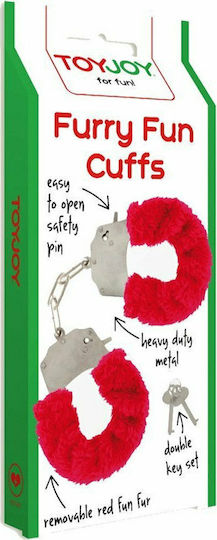 ToyJoy Furry Fun Cuffs Χειροπέδες σε Κόκκινο Χρώμα