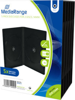 MediaRange DVD Box για 2 Δίσκους σε Μαύρο Χρώμα 5τμχ