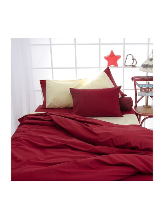 SB Home Duvet Cover Cotton Single 170x240 Simi Burgundy
