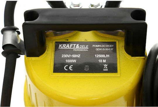 Kraft & Dele Submersibilă pentru ape pluviale curate Monofazică Pompă Ape reziduale / canalizare 2.17hp KD759