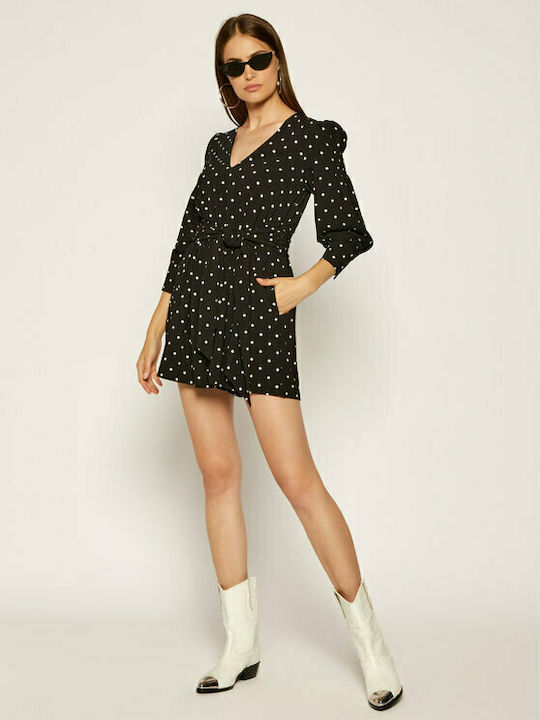 Women's Long Sleeve One-piece Shorts Black