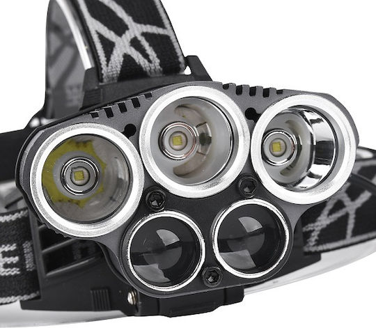 Rechargeable Headlamp LED IPX6 with Maximum Brightness 3000lm 3xCree T6 XPE Black
