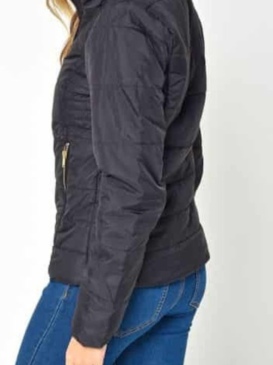 Only Women's Short Puffer Jacket for Winter Navy