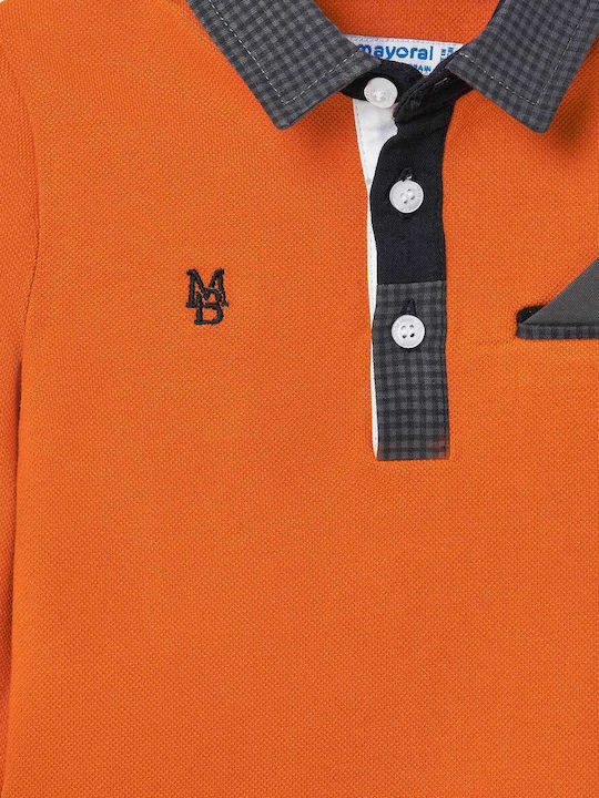 Mayoral Kids Polo Long Sleeve Orange