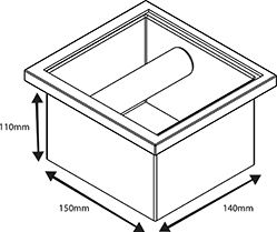 Rhino Coffee Gear Square Неръждаема Кофа за Отпадъци от Кафе 14x15x11см.