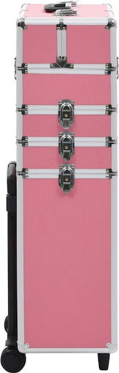 vidaXL Kosmetikkoffer Räder Rosa H74xW37xL24cm