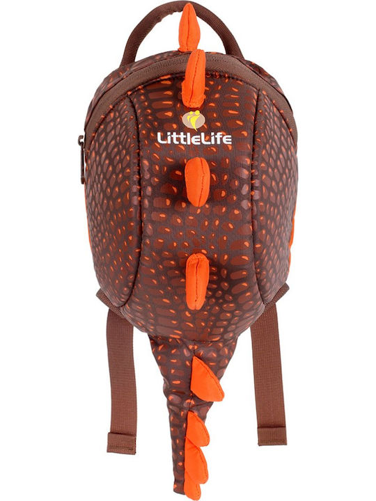 Littlelife Δεινόσαυρος Σχολική Τσάντα Πλάτης Νηπιαγωγείου σε Καφέ χρώμα 6lt