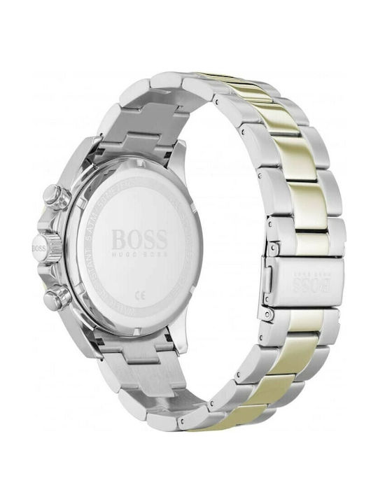Boss Hero Sport Lux Men's Watch 44mm Chronograph Battery with Silver Metal Bracelet