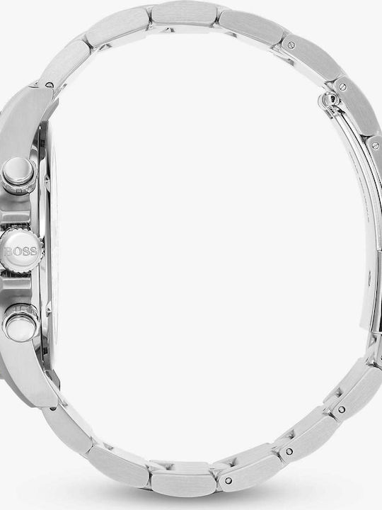 Boss Hero Sport Lux Men's Watch 44mm Chronograph Battery with Silver Metal Bracelet