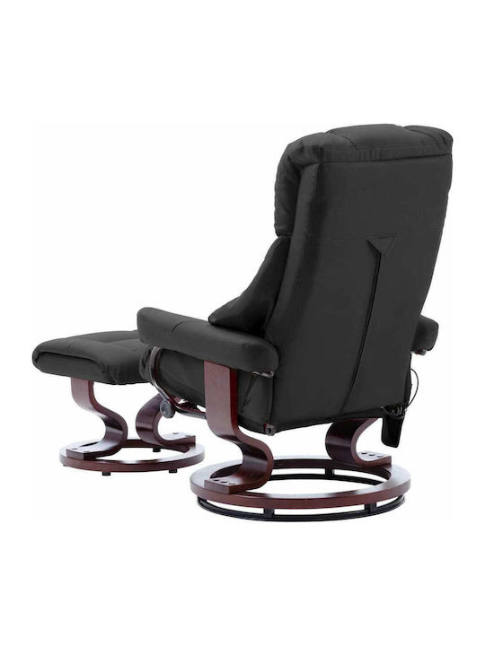 vidaXL Relax Massage Sessel mit Fußhocker aus Künstliches Leder Grau 81x88x109cm