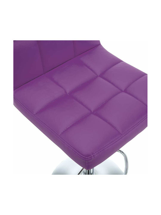 Hocker Bar mit Rückenlehne & Höhenverstellbar Lila 2Stück 40x47x90-111cm