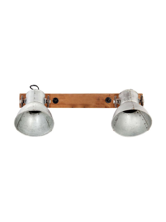 vidaXL Industrial Wall Lamp with E27 Silver Socket 45x25cm