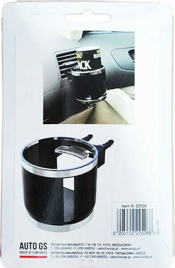 Auto Gs Car Cup Holder with Mobile Mount 1 Position for AC Vents Round Black/Silver in Black Color