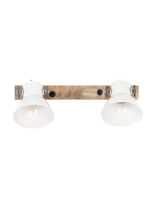 vidaXL Industrial Wall Lamp with E27 Lamp Bulb Base White 45x25cm