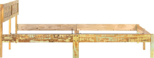 Κρεβάτι King Size Ξύλινο Μπεζ για Στρώμα 200x200cm