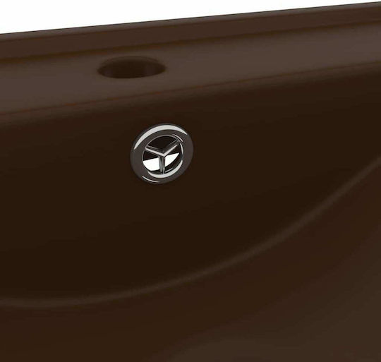 vidaXL Επικαθήμενος Νιπτήρας Κεραμικός 60x46x16cm Καφέ