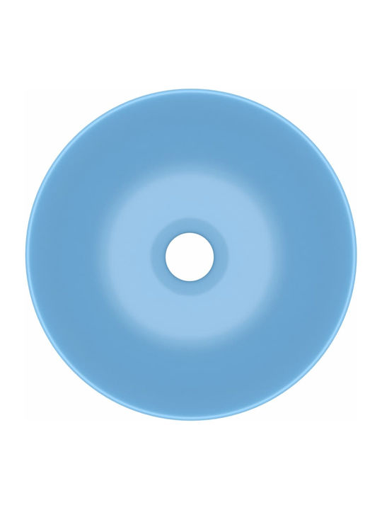 vidaXL Countertop Sink Ceramic 28x28x10cm Light Blue