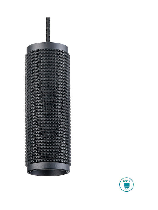 Viokef Knurl Adjustable Pendant Light Black with Socket GU10