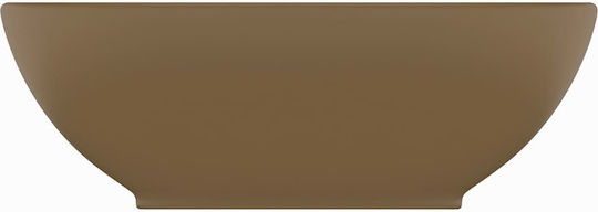 vidaXL Επικαθήμενος Νιπτήρας Κεραμικός 40x33cm Καφέ