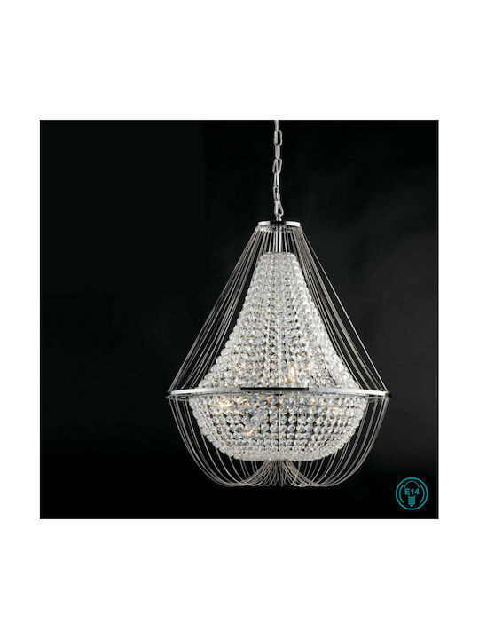 Fan Europe Vienna Πολυέλαιος 4xE14 Ø45cm με Κρύσταλλα Ασημί I-VIENNA-S45 CR