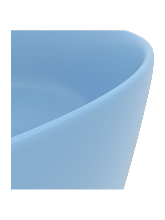 vidaXL Deasupra Blatului Chiuvetă Ceramică 40x40x15cm Albastru Deschis