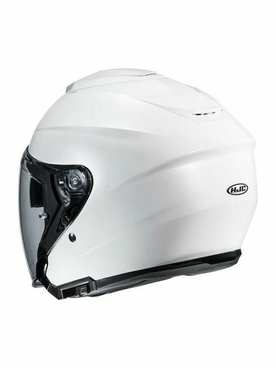 HJC i30 Solid Pearl White Κράνος Μηχανής Jet με Sunvisor