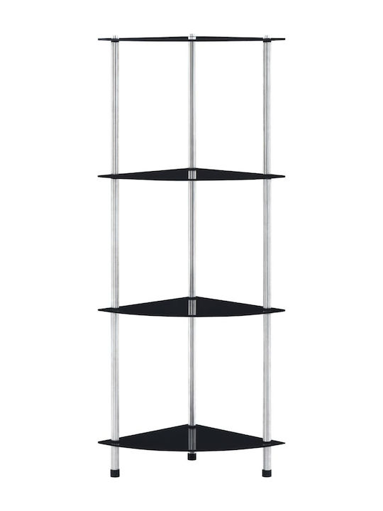 Bibliotecă Colț Neagră 30x30x130 cm