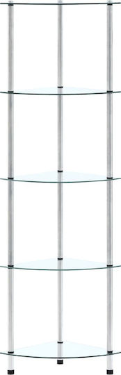 Eckbibliothek Transparent 30x30x130cm